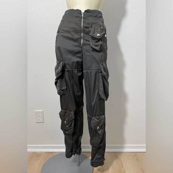 EUC Acne Studios Dusty Grey Satin Cargo Pants - Picture 2 of 16